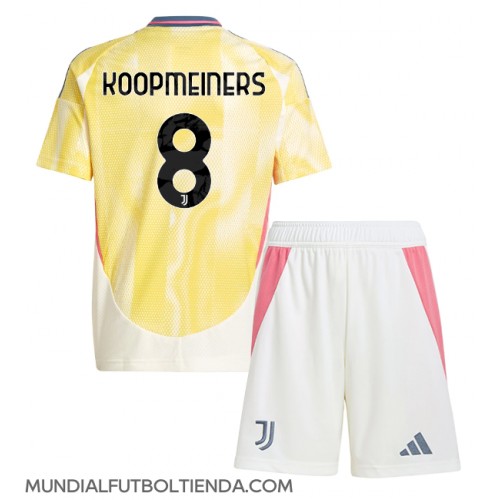 Camiseta Juventus Teun Koopmeiners #8 Segunda Equipación Replica 2024-25 para niños mangas cortas (+ Pantalones cortos)